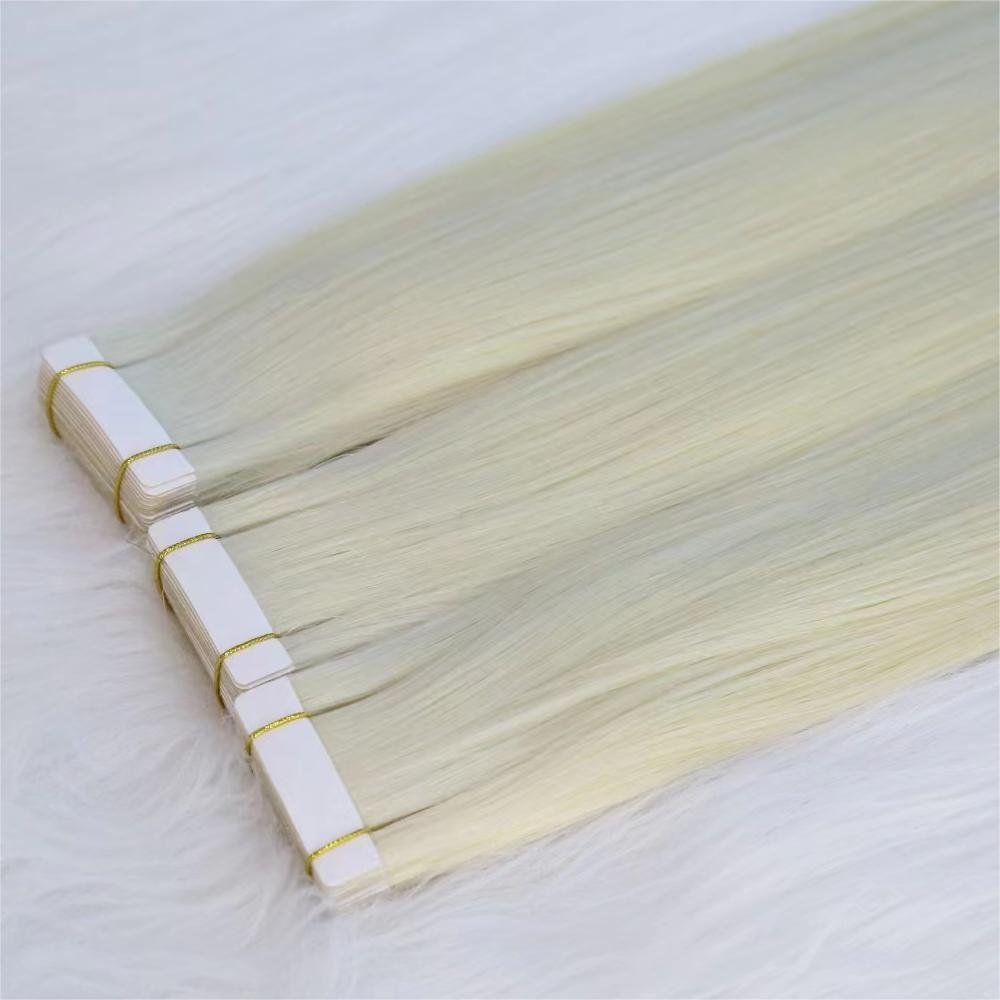 Full Cuticle Aligned Tape In Hair Extensions 100% Virgin Russian Remy Tape In Human Hair Extension