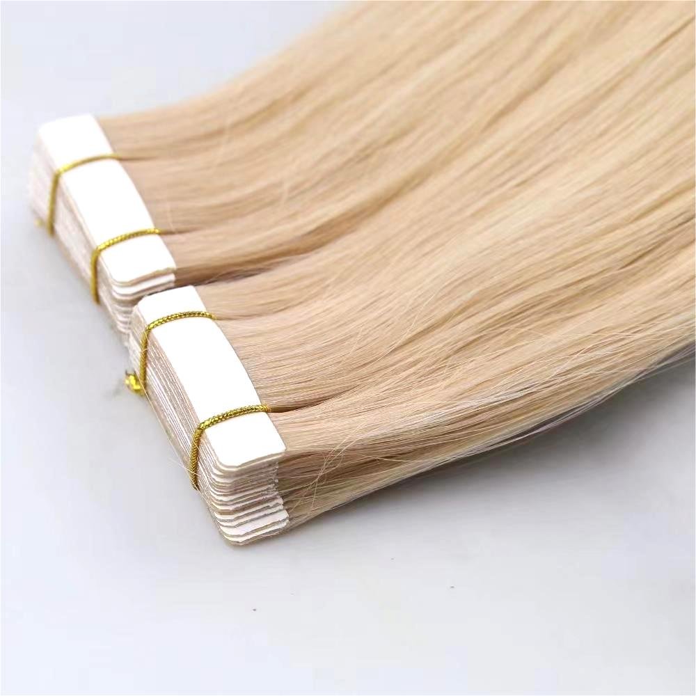 Full Cuticle Aligned Tape In Hair Extensions 100% Virgin Russian Remy Tape In Human Hair Extension