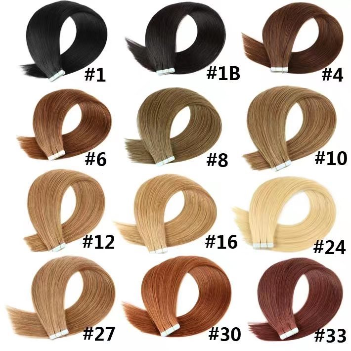 Full Cuticle Aligned Tape In Hair Extensions 100% Virgin Russian Remy Tape In Human Hair Extension