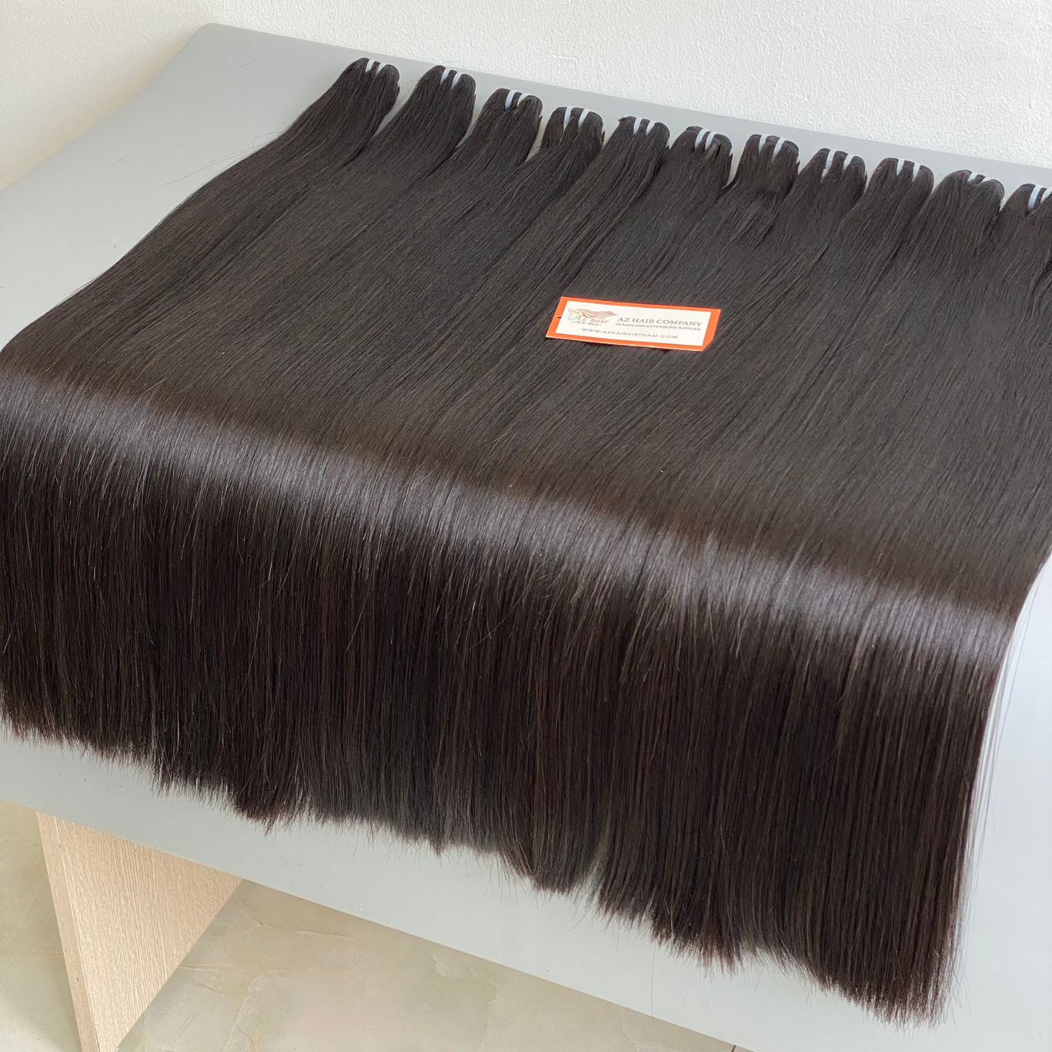 Top Quality Vietnamese Raw Hair Customize Color Weft Hair Extensions Full Cuticle ALigned Can Bleached