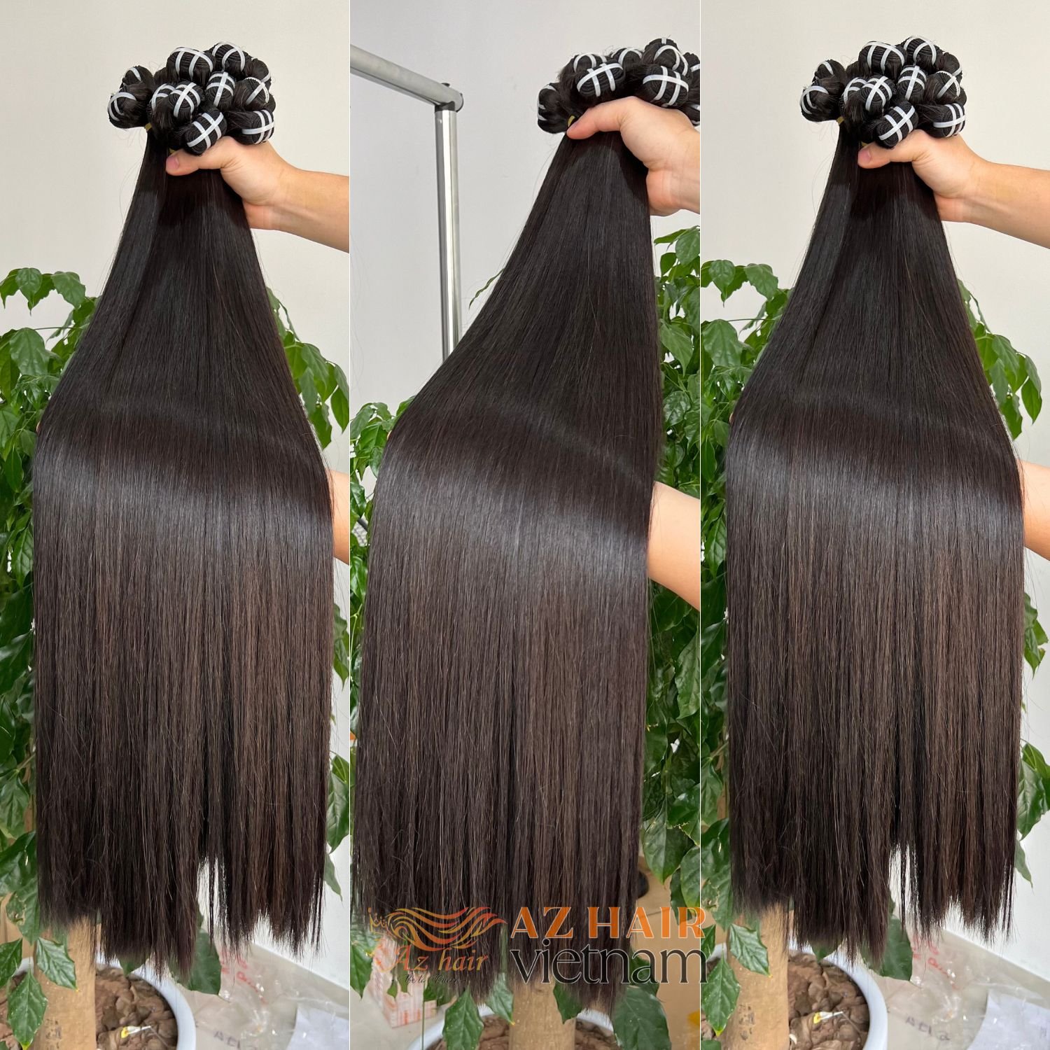 Top Quality Vietnamese Raw Hair Customize Color Weft Hair Extensions Full Cuticle ALigned Can Bleached