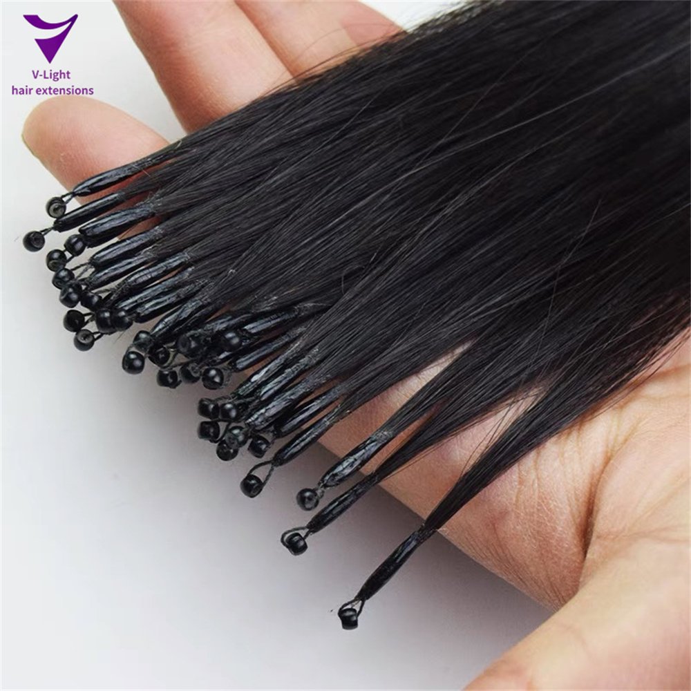 Nano Ring Remy 8D Hair Extension V Light Established Chinese 100human 30 Inch Kinky Curly Hair Body Wave Bulk Human Hair