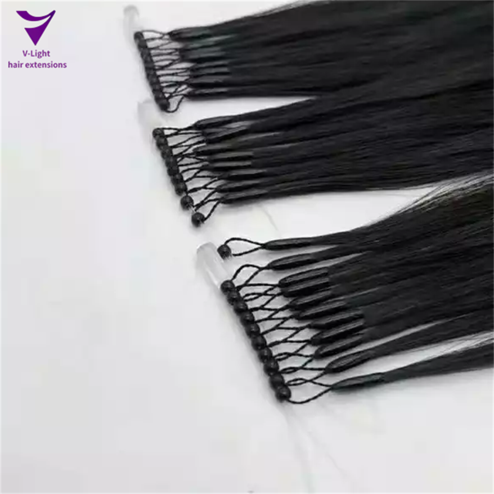 Nano Ring Remy 8D Hair Extension V Light Established Chinese 100human 30 Inch Kinky Curly Hair Body Wave Bulk Human Hair