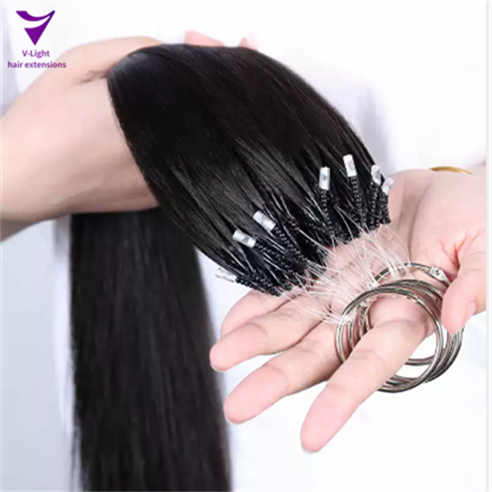Nano Ring Remy 8D Hair Extension V Light Established Chinese 100human 30 Inch Kinky Curly Hair Body Wave Bulk Human Hair