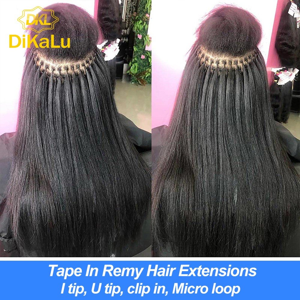 DKL Wholesale Russian Pre Bonded Human Hair Raw Double Drawn Remy Fan/V/ U Tip Flat Tip i Tip Hair Extensions