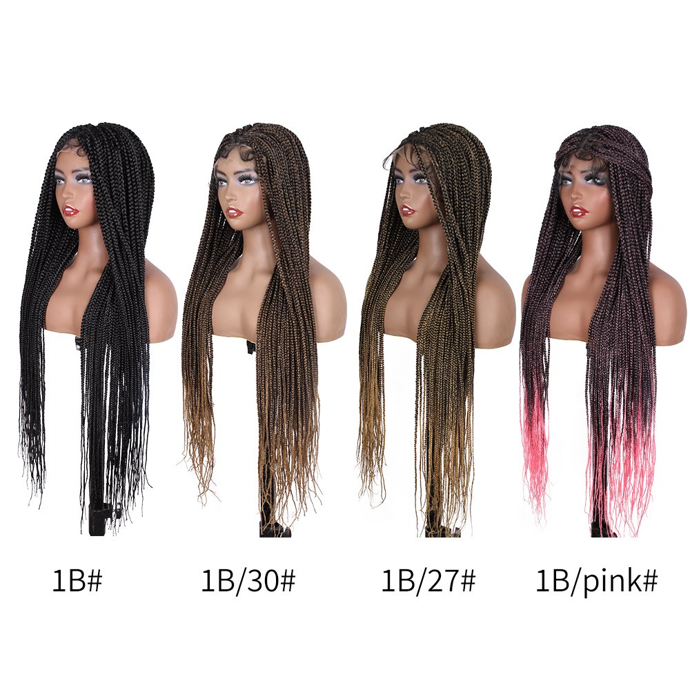 HD Lace Frontal Knotless Box Braided Wigs Synthetic Long Braids Hair Gluless Hand TIed Wigs Lace Front Box Braid Wig 30Icnh