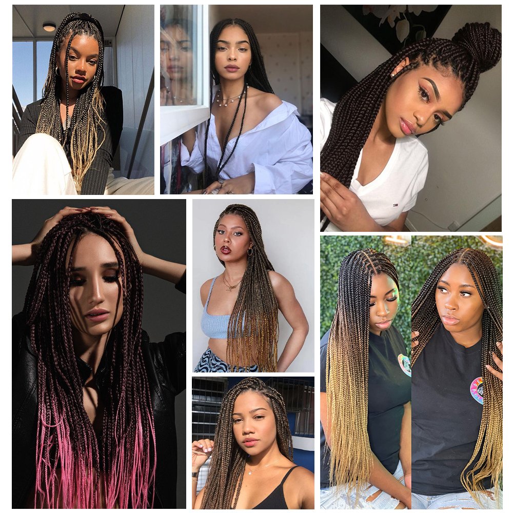 HD Lace Frontal Knotless Box Braided Wigs Synthetic Long Braids Hair Gluless Hand TIed Wigs Lace Front Box Braid Wig 30Icnh