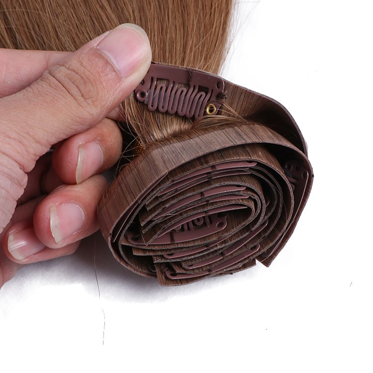 Full Thick Ends Salon Quality Human Hair Extension Top Grade Human Hair Seamless Clip In Raw Hair Extensions