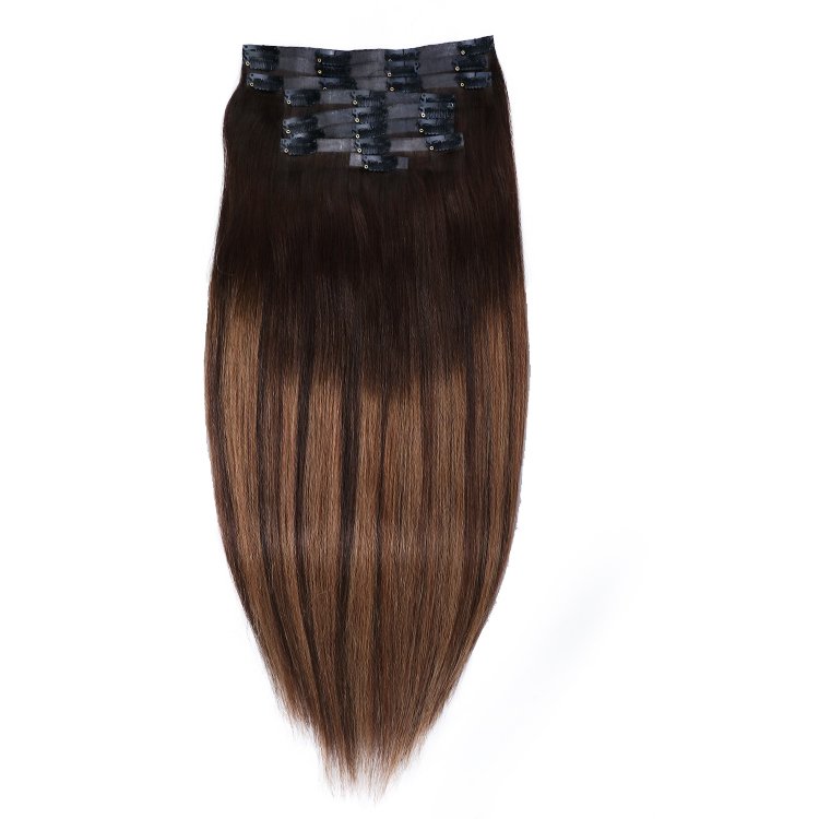 Full Thick Ends Salon Quality Human Hair Extension Top Grade Human Hair Seamless Clip In Raw Hair Extensions