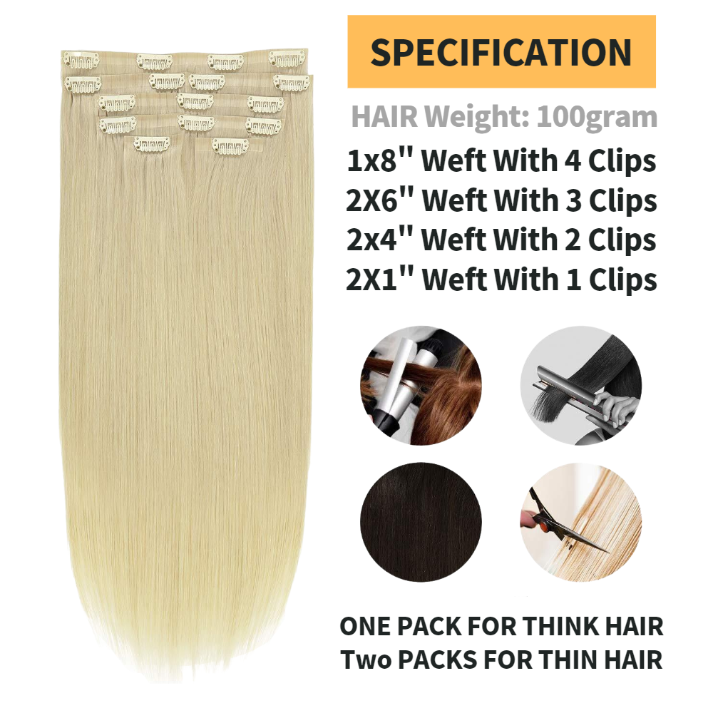 Full Thick Ends Salon Quality Human Hair Extension Top Grade Human Hair Seamless Clip In Raw Hair Extensions