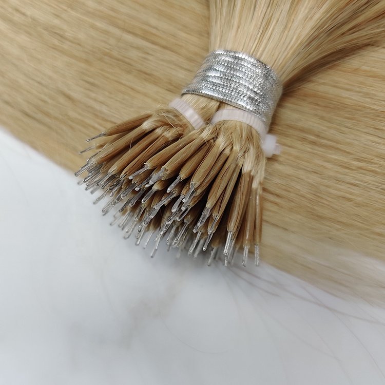 Wholesale Cuticle Aligned Nano Ring Human Hair Extensions For Women Double Drawn Hair Extensions Nano Ring Russian Hair