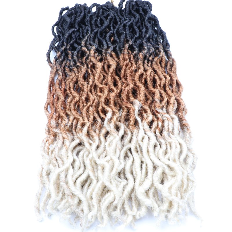 Gypsy Locs Crochet Hair three Tone Wavy Goddess Fauxs Locs Crochet Hair blonde syntnetic crochet hair for women