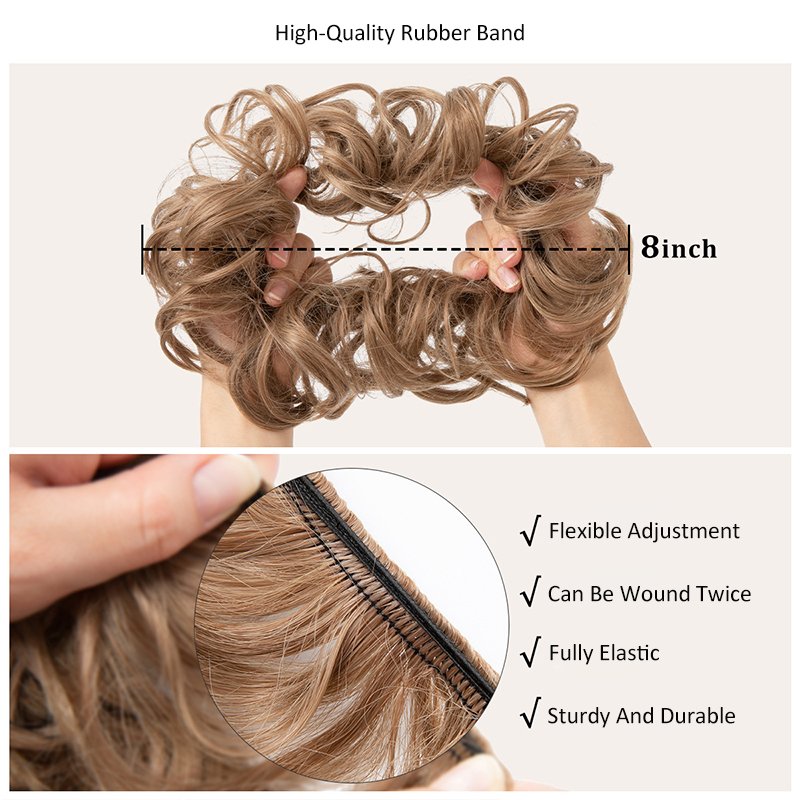 Wholesale Premium Messy Hair Bun Accessories Women Hairstyles Synthetic Instant Updo Wigs Rubber Band Scrunchie Hair Buns