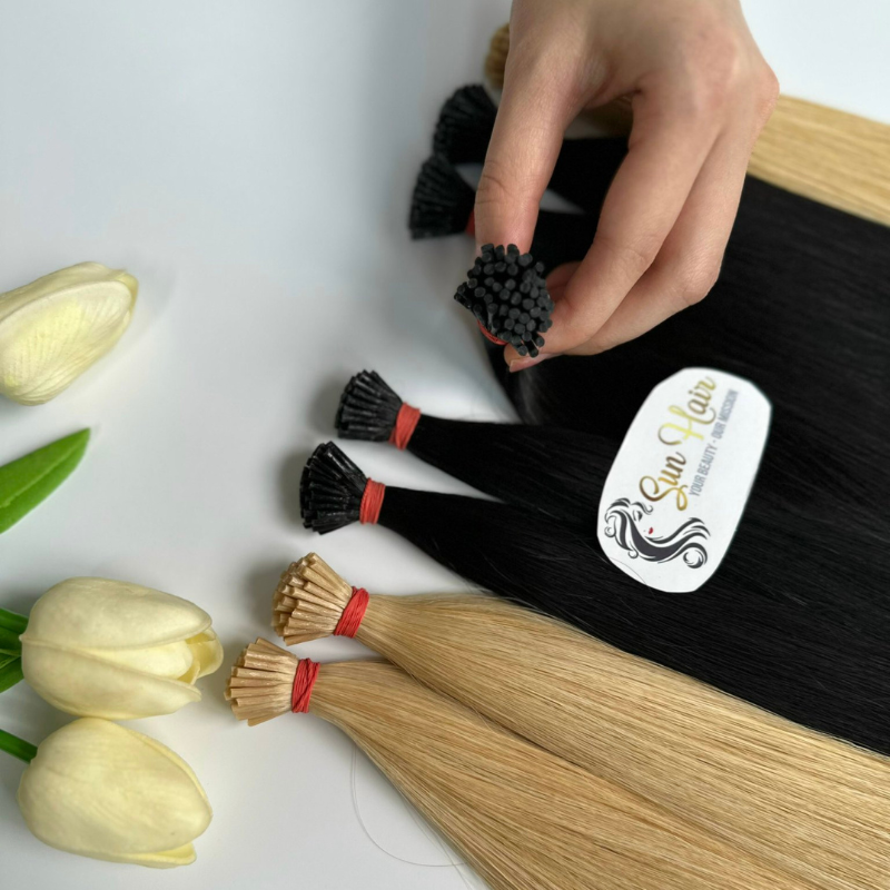 Hot Sale I Tip Keratin Premium Bonded Human Hair Extensions from 100% Raw Vietnamese Hair High Quality By Sunhair Company