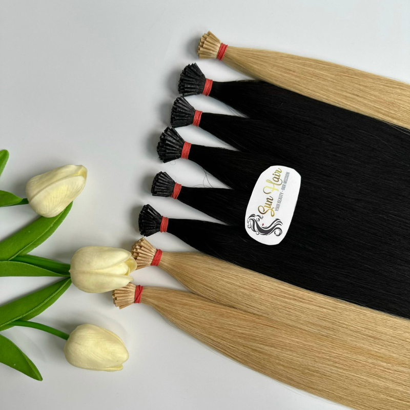 Hot Sale I Tip Keratin Premium Bonded Human Hair Extensions from 100% Raw Vietnamese Hair High Quality By Sunhair Company