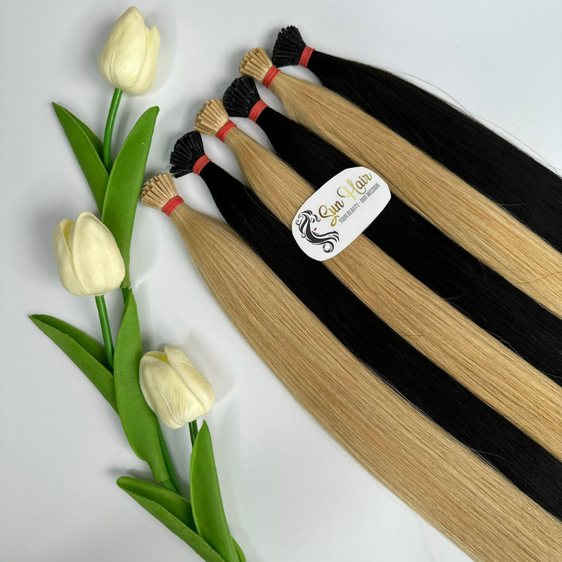 Hot Sale I Tip Keratin Premium Bonded Human Hair Extensions from 100% Raw Vietnamese Hair High Quality By Sunhair Company