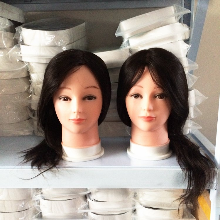 XUCHANG HARMONY 12 16 18 22 26inch Training Doll Head Dummy Barber Practice Hairdressing Mannequin 100% Human Hair Factory Price