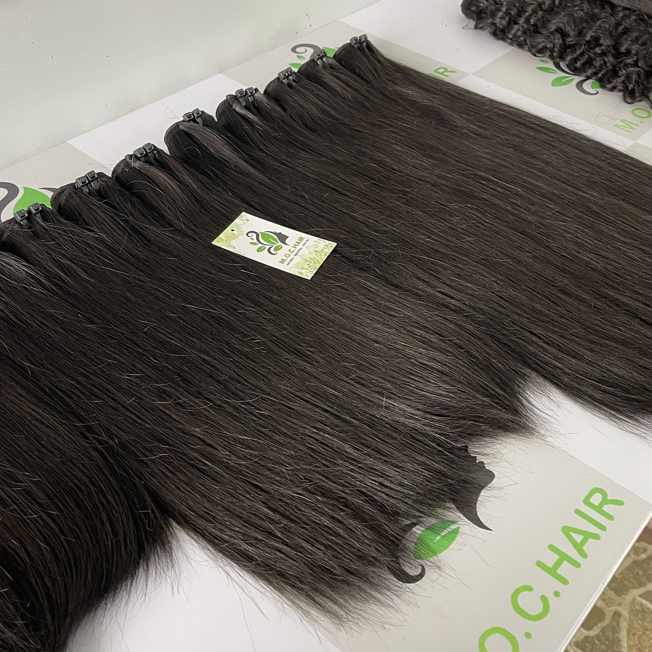 Best Supplier High Quality Raw Weft Hair Bundles #1B Color Double Drawn Human Hair Extensions