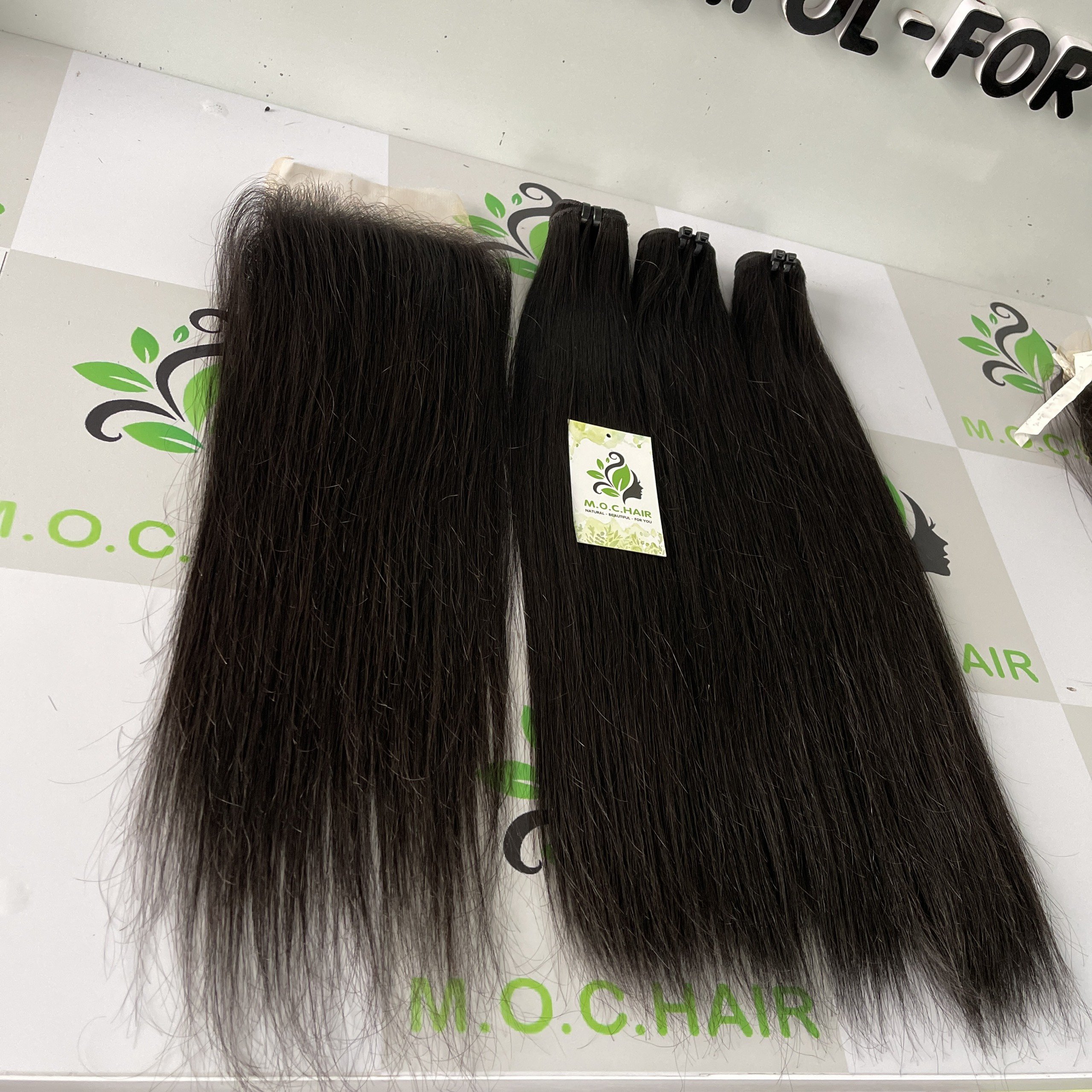 Best Supplier High Quality Raw Weft Hair Bundles #1B Color Double Drawn Human Hair Extensions