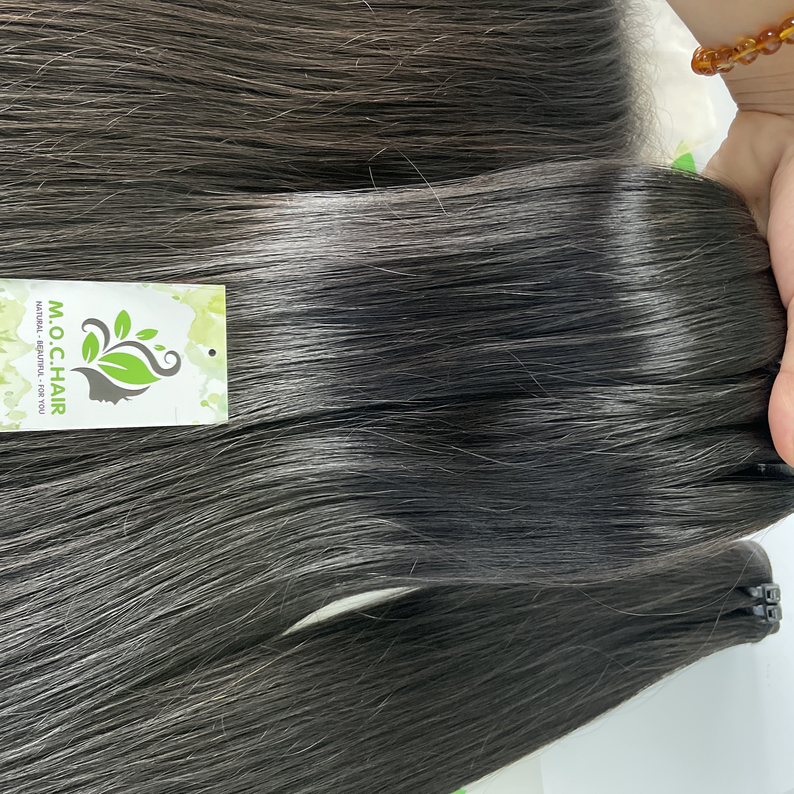 Best Supplier High Quality Raw Weft Hair Bundles #1B Color Double Drawn Human Hair Extensions