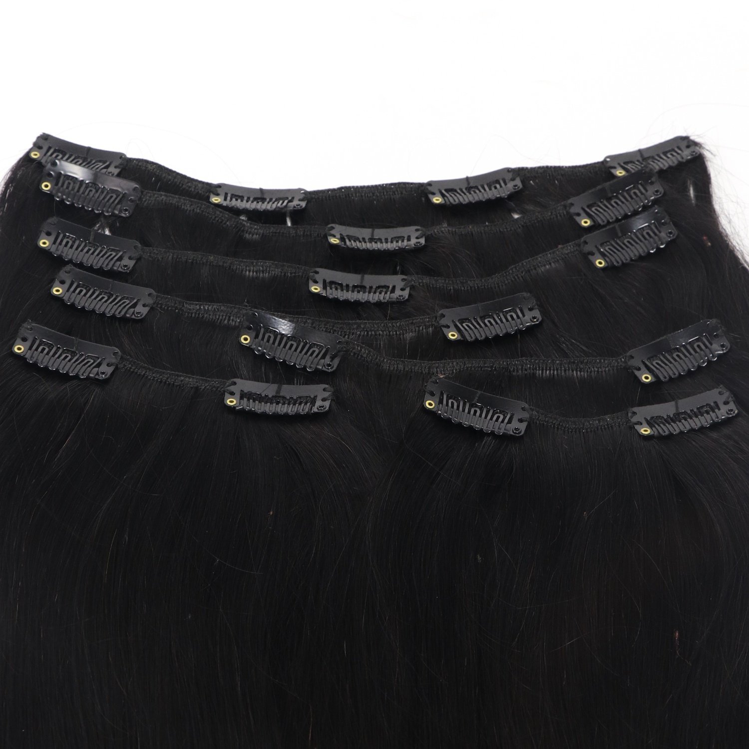 Hot Selling Virgin Human Double Drawn Yaki Straight Dropshipping Clip in Human Hair Extensions Yaki
