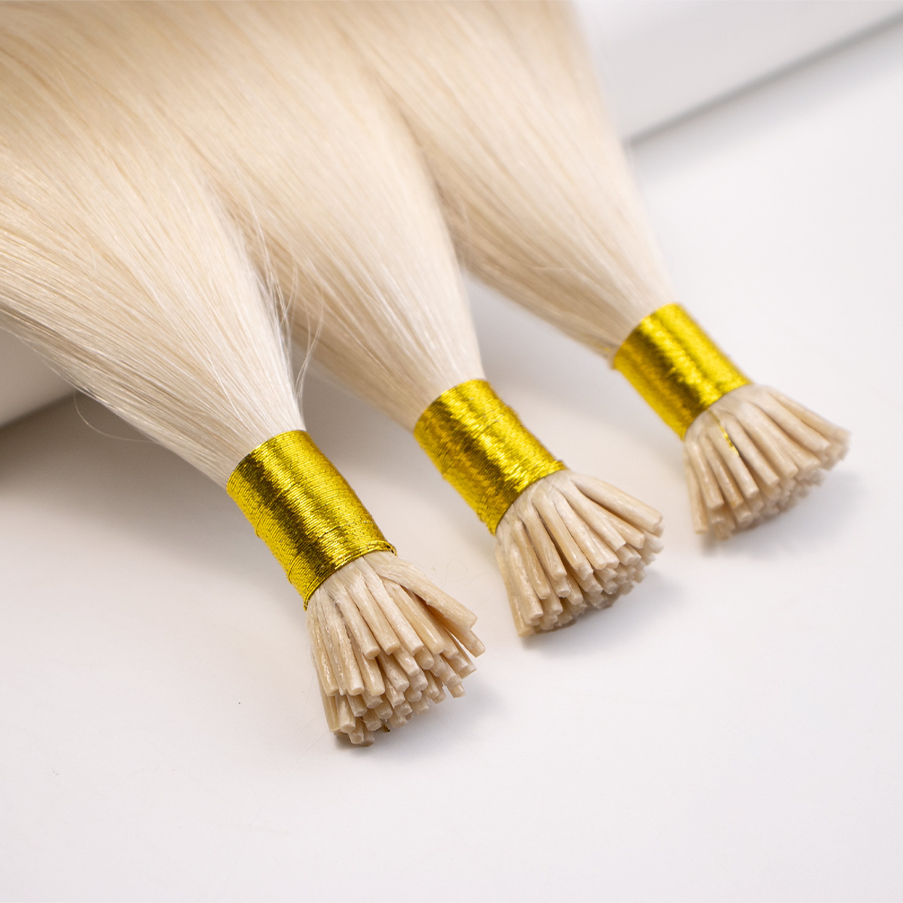 Wholesale I Tip Human Hair Extensions Blonde Color Raw Cuticle Aligned Burmese Hair