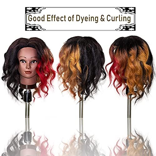 New Arrival Kinky Straight Black Hair Doll Manikin Modeling Head Feed-in Braiding Practice Academy Cosmetologist Training Head