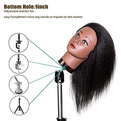 New Arrival Kinky Straight Black Hair Doll Manikin Modeling Head Feed-in Braiding Practice Academy Cosmetologist Training Head