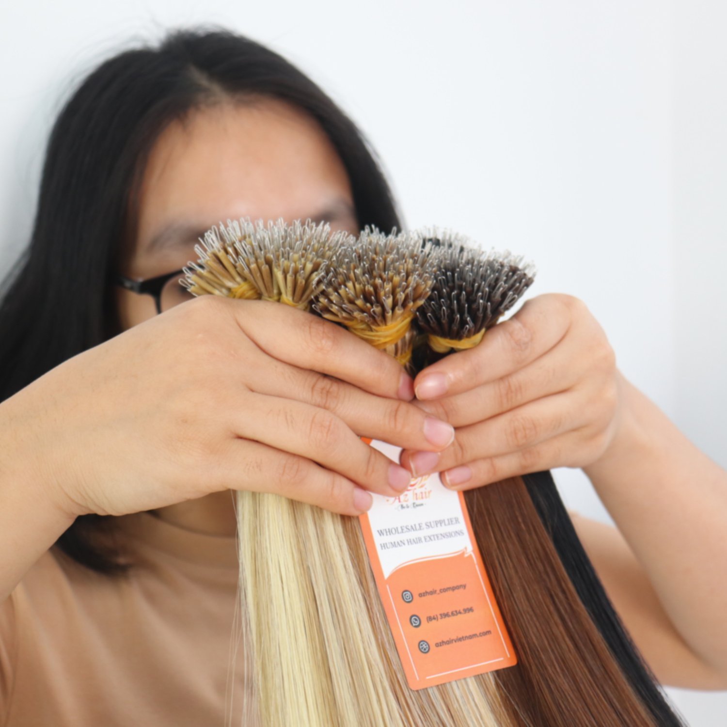 Double Drawn European Nano Ring Hair Extensions 100% Remy Human Hair Extensions Vietnamese Raw