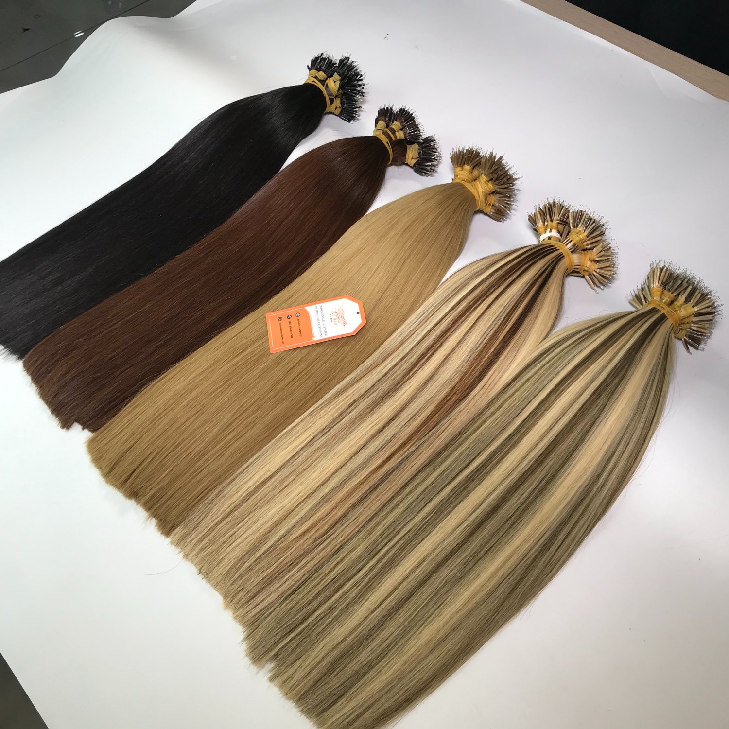 Double Drawn European Nano Ring Hair Extensions 100% Remy Human Hair Extensions Vietnamese Raw