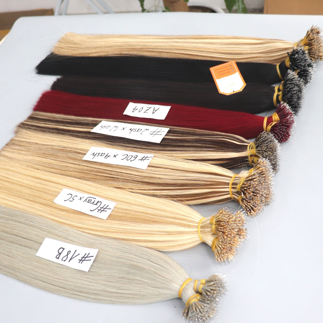 Double Drawn European Nano Ring Hair Extensions 100% Remy Human Hair Extensions Vietnamese Raw