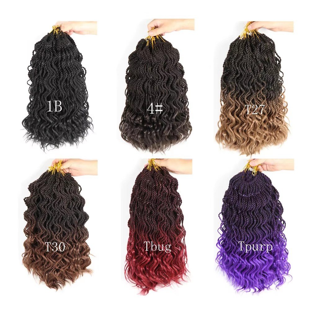 14 Inches 80g Senegalese Twist Crochet Curl Ombre Hair Synthetic Wholesale Box Meches Tresses For African Braids Hair Extensions