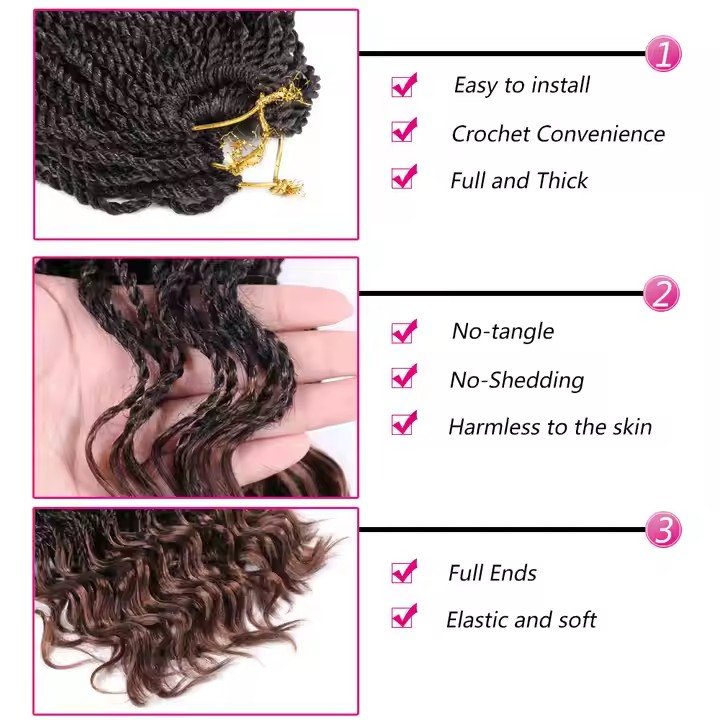 14 Inches 80g Senegalese Twist Crochet Curl Ombre Hair Synthetic Wholesale Box Meches Tresses For African Braids Hair Extensions