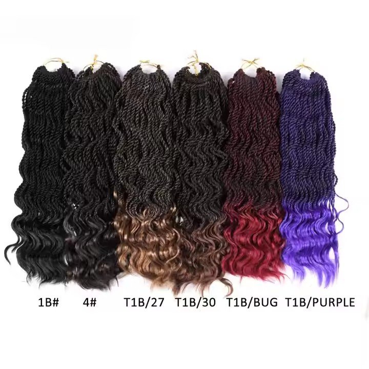14 Inches 80g Senegalese Twist Crochet Curl Ombre Hair Synthetic Wholesale Box Meches Tresses For African Braids Hair Extensions