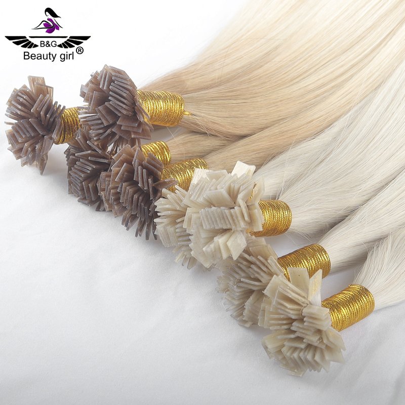 Factory Price Luxury European Remy Hair Double Drawn Full Cuticle Aligned Keratin Flat Tip Human Hair Extensions