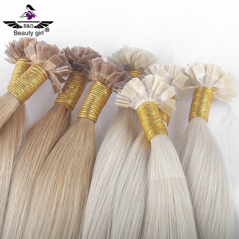 Factory Price Luxury European Remy Hair Double Drawn Full Cuticle Aligned Keratin Flat Tip Human Hair Extensions