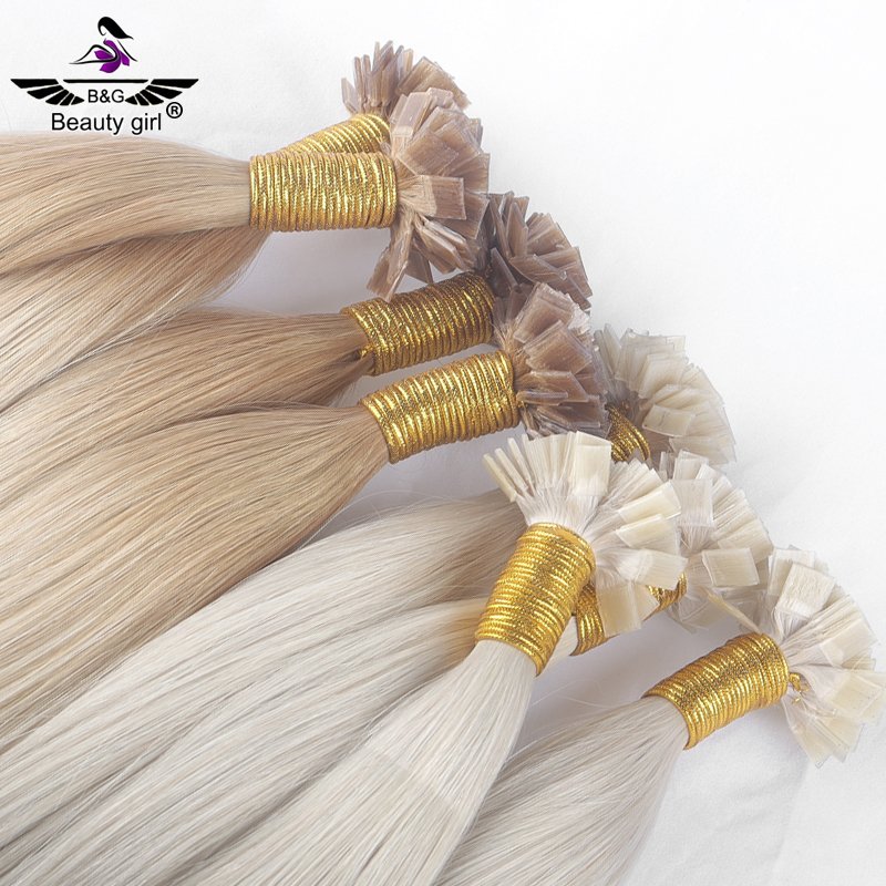 Factory Price Luxury European Remy Hair Double Drawn Full Cuticle Aligned Keratin Flat Tip Human Hair Extensions
