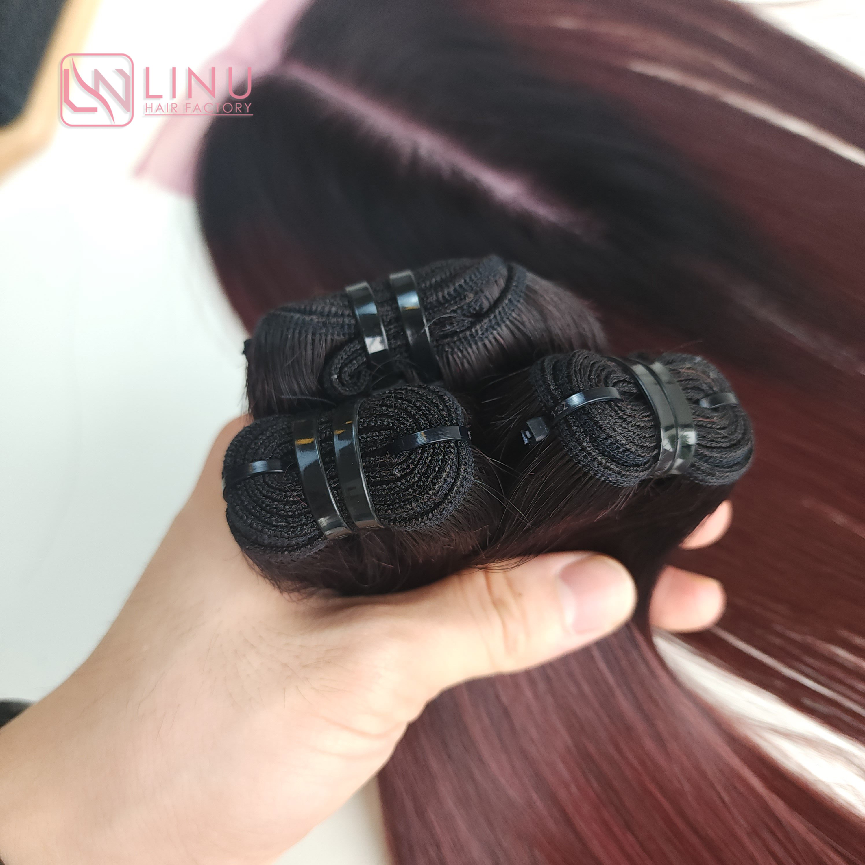 Vietnamese Dark Color Natural Bone straight Hair Wholesale Prices Unprocessed Virgin Natural Silky No Shedding Silky Natural