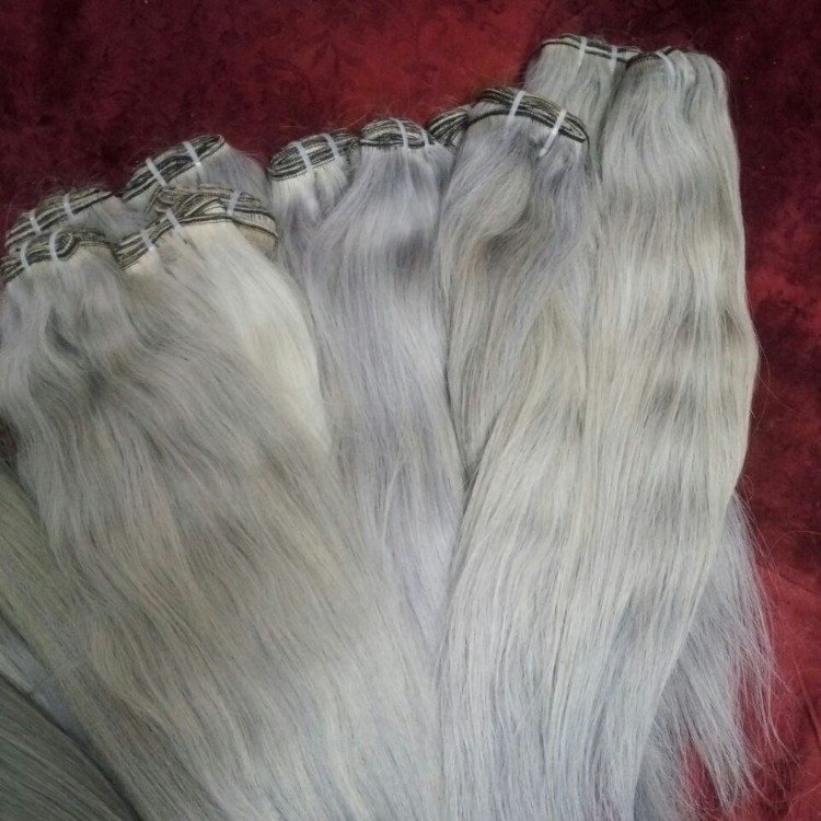 Silver Grey Color Human Hair Extensions