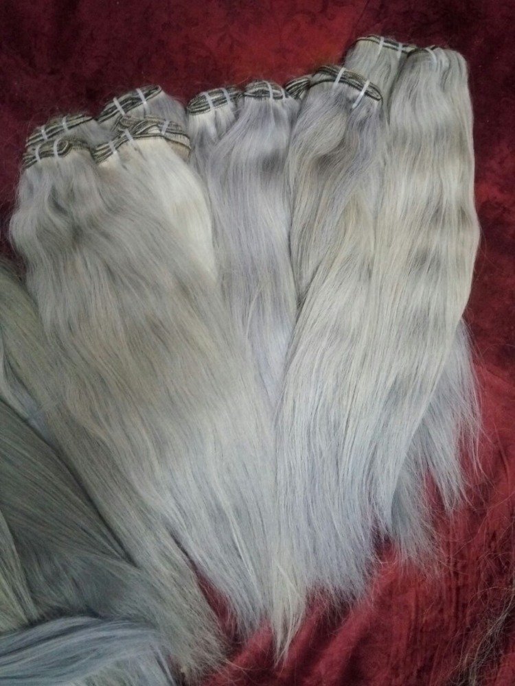 Silver Grey Color Human Hair Extensions