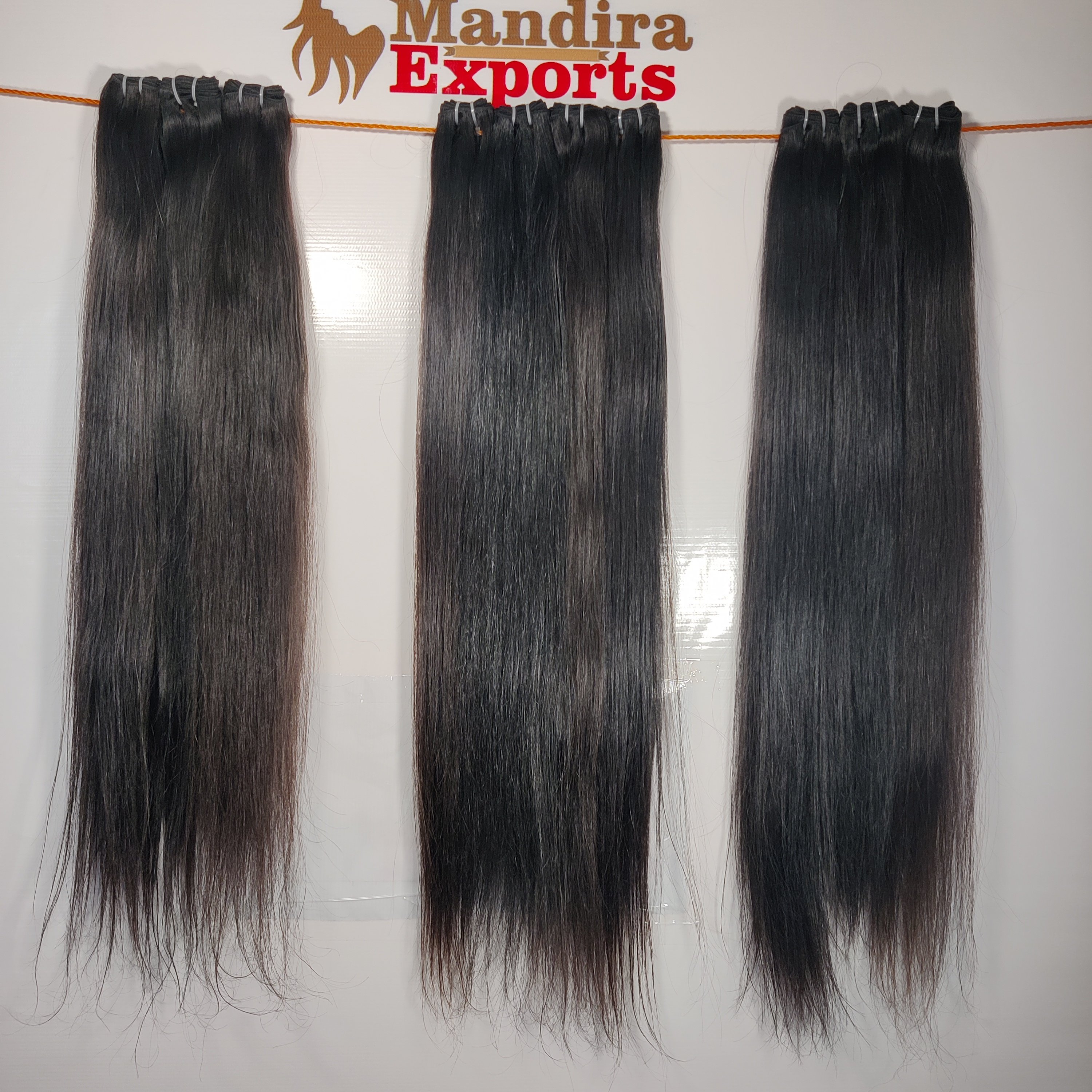 100% Wholesalers Indian single donor machine double weft long straight silky raw 40 inch bundles human hair extensions