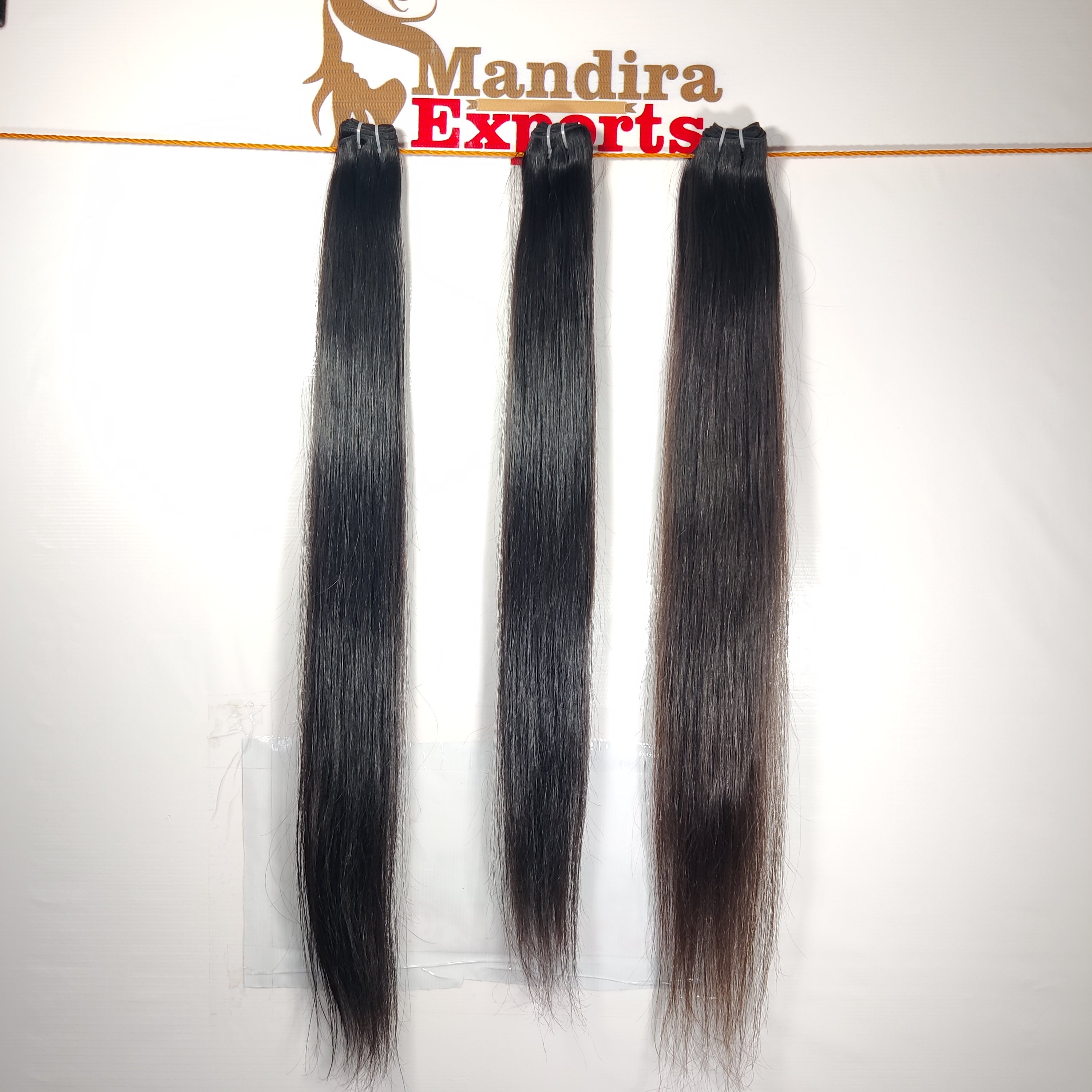 100% Wholesalers Indian single donor machine double weft long straight silky raw 40 inch bundles human hair extensions