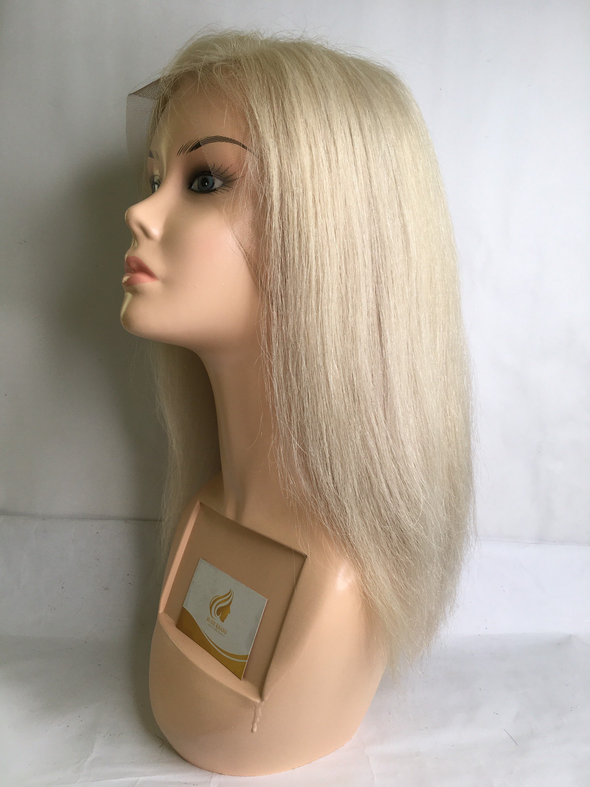 130-150 Density Glueless Human Hair Extensions & Wig Light Color Short Pre-Plucked Frontal Lace Wig Black Swiss Lace Material