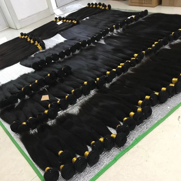 Hot Sale 12a Raw Virgin Cuticle Aligned Hair Bundle Human Hair Extensions Machine Double Weft Brazilian Body Wave Bundles