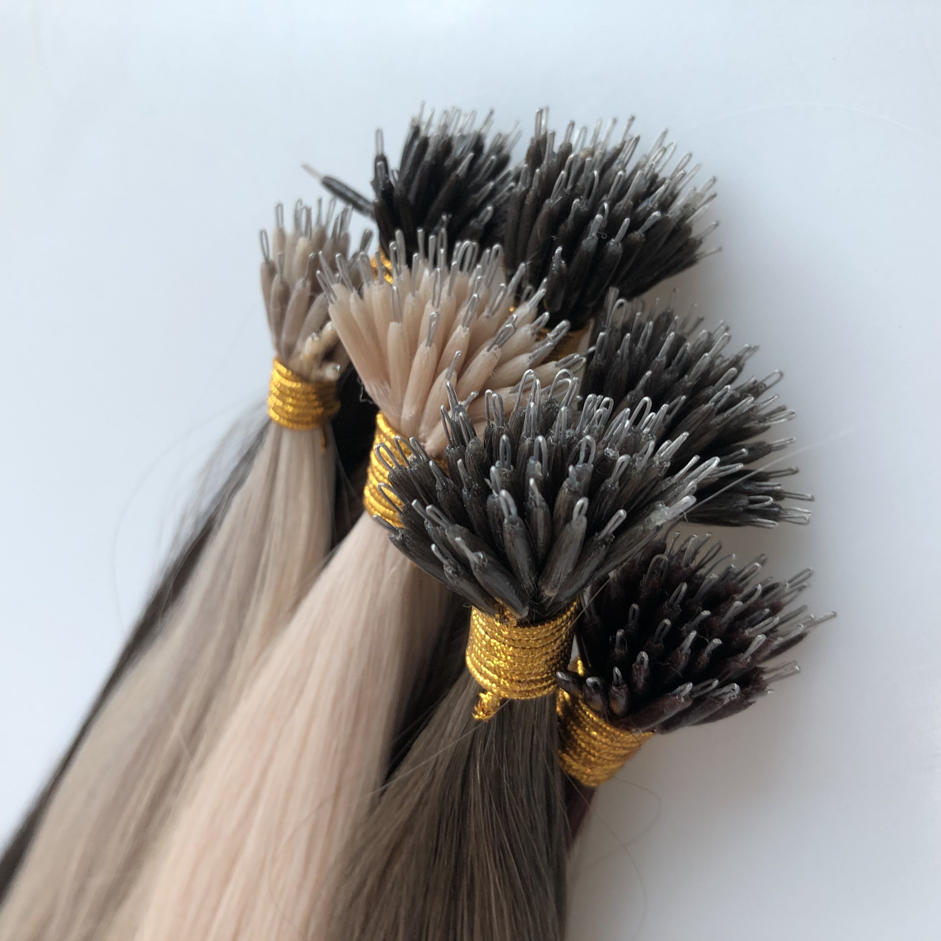 Full Cuticle Virgin Remy Hair Silicone Micro Nano Ring Beads Keratin Human Hair Extensions Micro Ring Nano Ring Hair Extensions