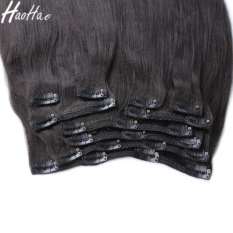 100% Raw Clip ins Human Hair Extensions Yaki Straight 13a Remy Hair Indian Hair Silky Straight Wave ALL Colors >=50% Clip In