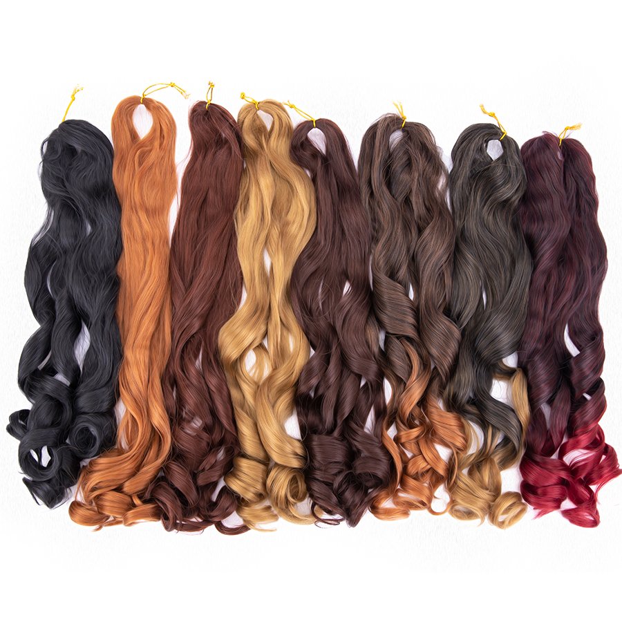 AliLeader Loose Body Wave Spiral French Curl Yaki Pony Style Curly Wavy Afro Synthetic Hair Extension for African Braids