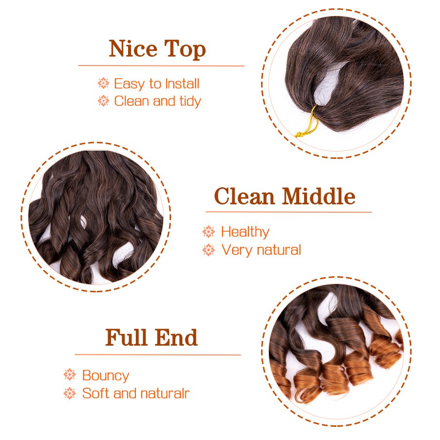 AliLeader Loose Body Wave Spiral French Curl Yaki Pony Style Curly Wavy Afro Synthetic Hair Extension for African Braids