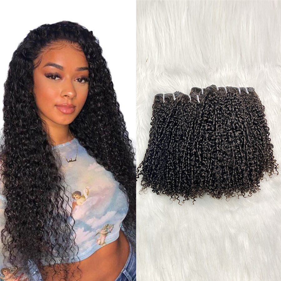 Sexy Aunty Fumi Hair Bundles Double Drawn Bouncy Curls Bone Straight Human Hair Extensions Water Loose Funmi Bundle Hair Vendor
