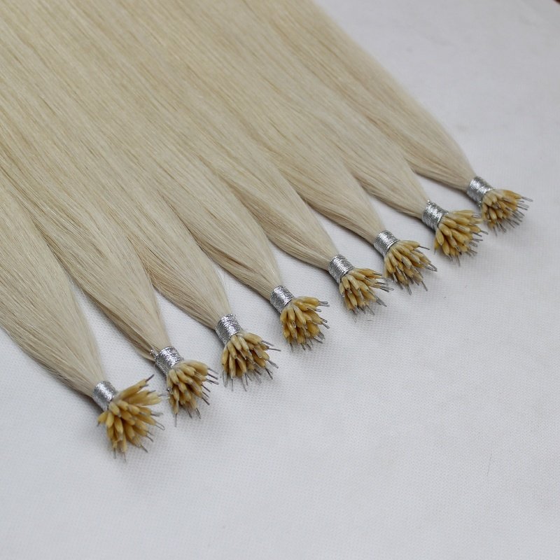 wholesale european hair remy human hair nano ring/nano tip hair extensions double drawn top quality